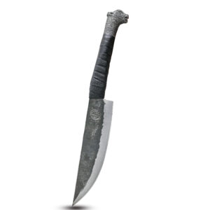 Hand Forged Viking Knife- Norse Wolf Head, High Carbon Steel Blade