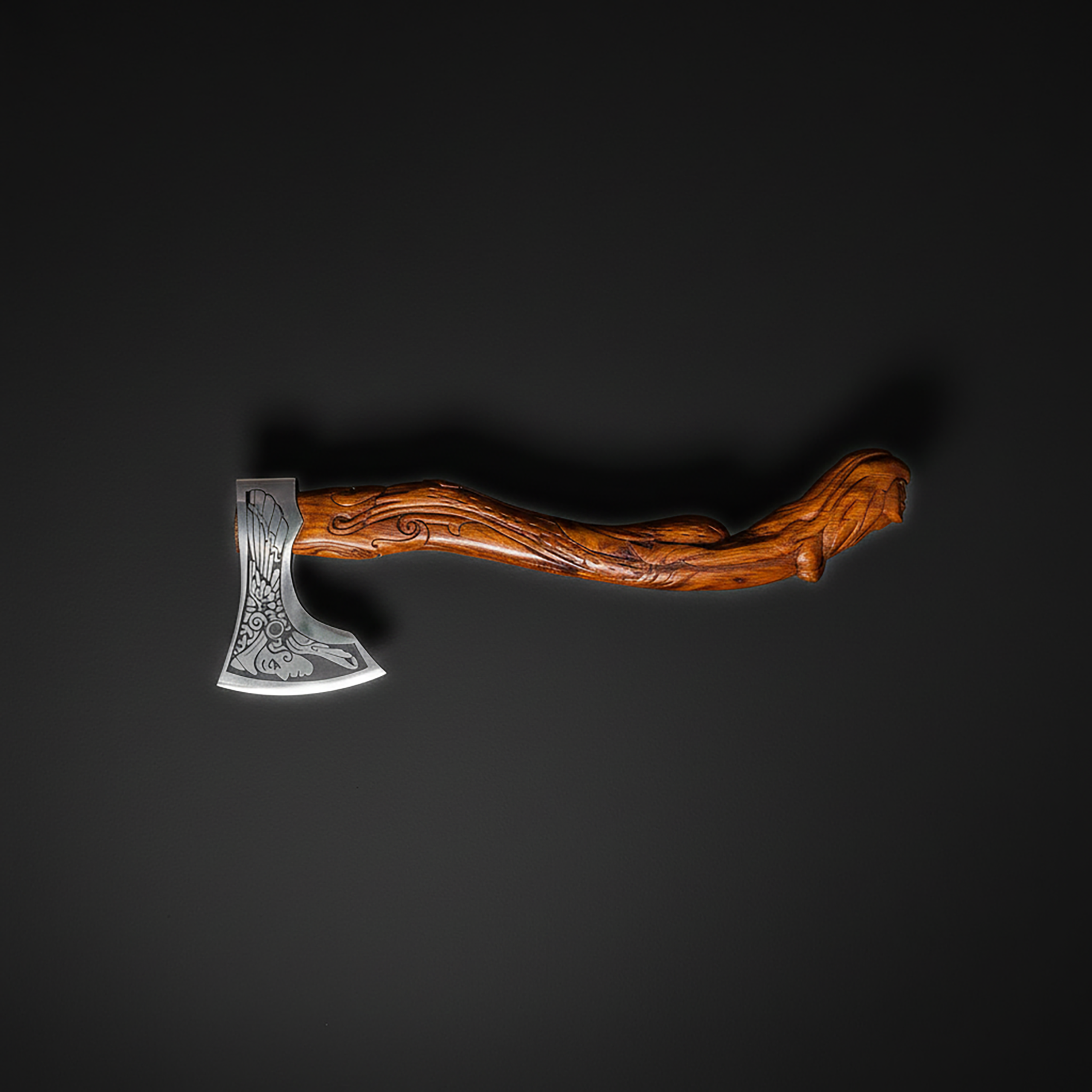 Hand Carved Mermaid Sculpture Artisan Axe - personalization Gift for Collectors with Wooden Box - Image 7
