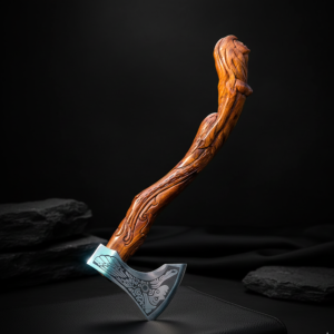 Hand Carved Mermaid Sculpture Artisan Axe - personalization Gift for Collectors with Wooden Box