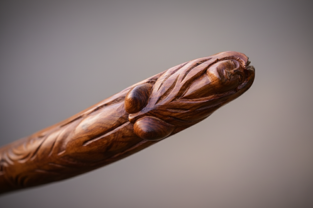 Hand Carved Mermaid Sculpture Artisan Axe - personalization Gift for Collectors with Wooden Box - Image 2