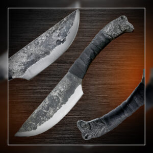 Hand Forged Viking Knife - Norse Animal Head-High Carbon full tang Blade