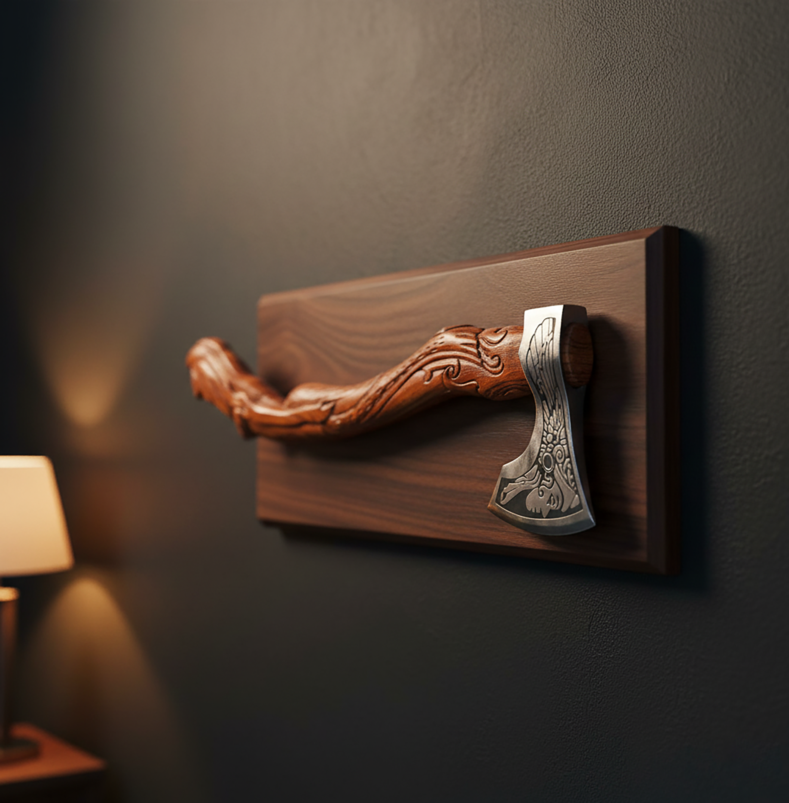 Hand Carved Mermaid Sculpture Artisan Axe - personalization Gift for Collectors with Wooden Box - Image 8