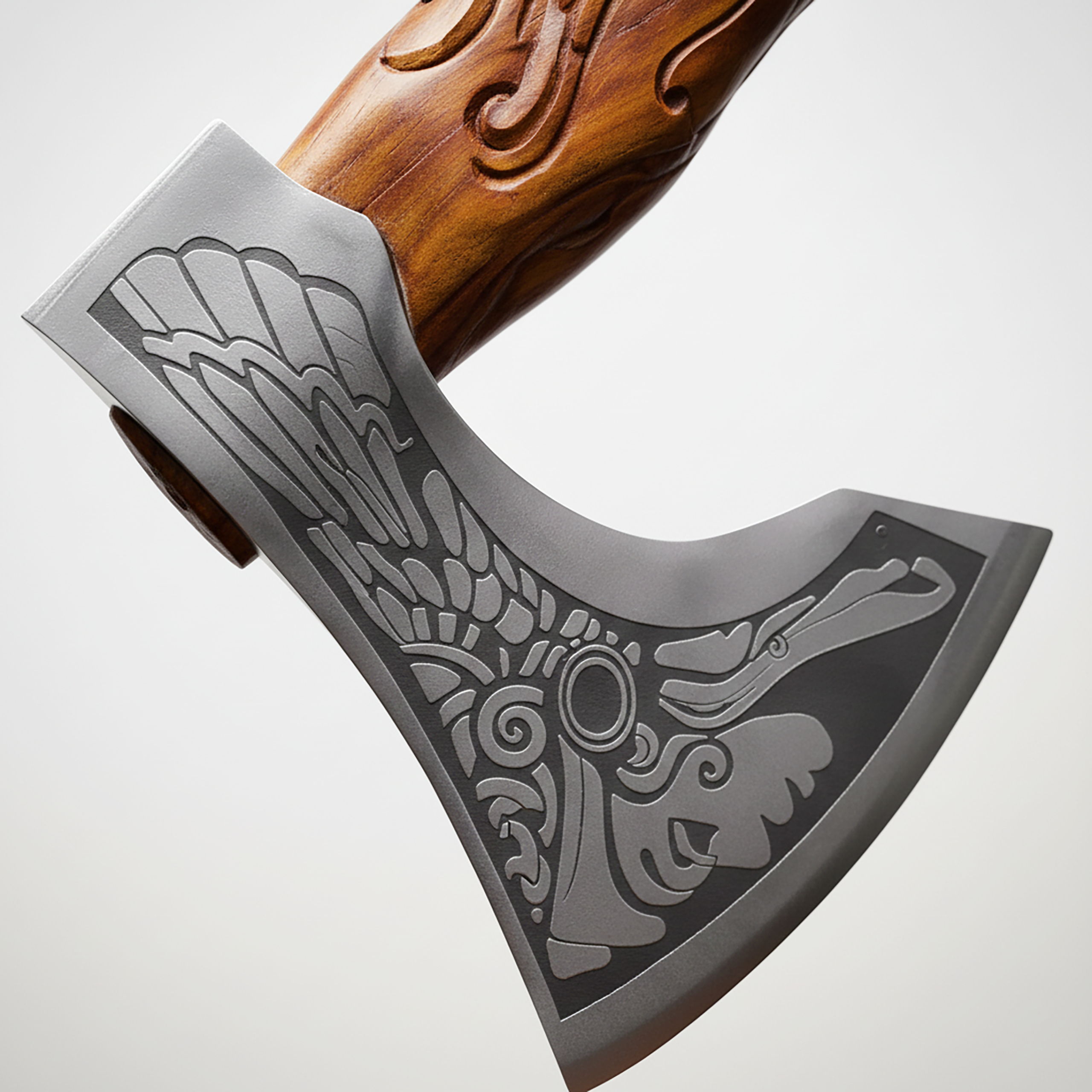 Hand Carved Mermaid Sculpture Artisan Axe - personalization Gift for Collectors with Wooden Box - Image 4