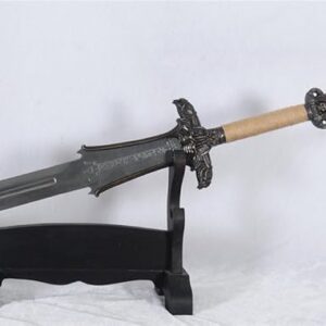 Hand-Forged 40" Conan the Barbarian Atlantean Sword – Black Powder Coated Steel Movie Replica with Wall Plaque – Bumpy Bazar (Copy)