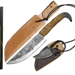Hand‑Forged Viking Style Knife – Raven Hilt head Utility knife - Carbon Steel full tang