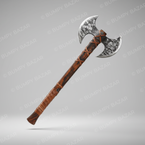 Hand Forged Double Bit Axe | Rustic Carbon Steel Outdoor Axe | Cabin Decor & Wood Chopping Tool | Handmade | 38 Inch | Bumpy Bazar Gift for Him