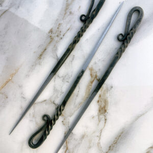10 inch Hand Forged Twisted Metal Spikes Grill Set of 3 by BUMPY BAZAR