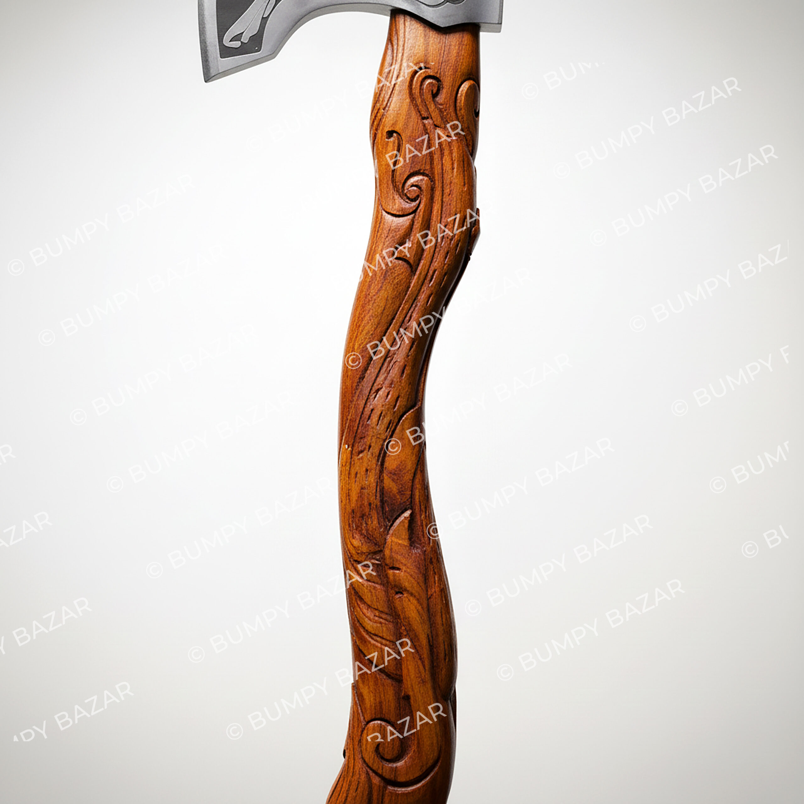 Hand Carved Mermaid Sculpture Artisan Axe - personalization Gift for Collectors with Wooden Box - Image 3