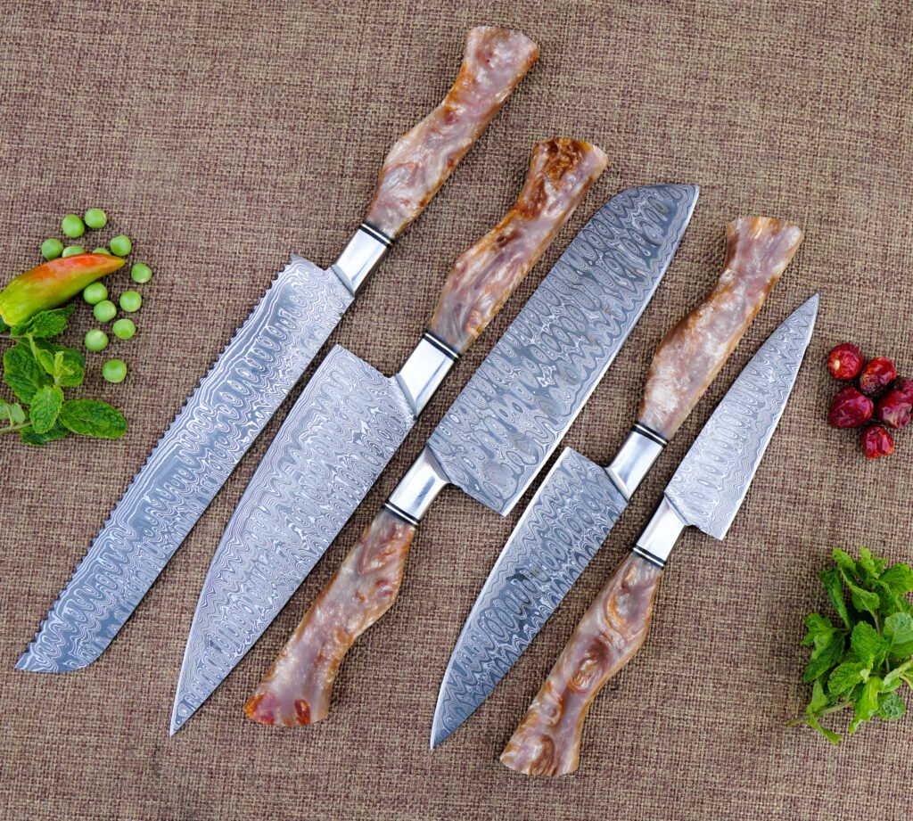Handmade Damascus Steel Chef Knife Set - Professional Culinary knives