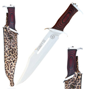 Personalized 17" Fixed Blade Hunting Knife – Stainless Steel Camping Knife with sheath