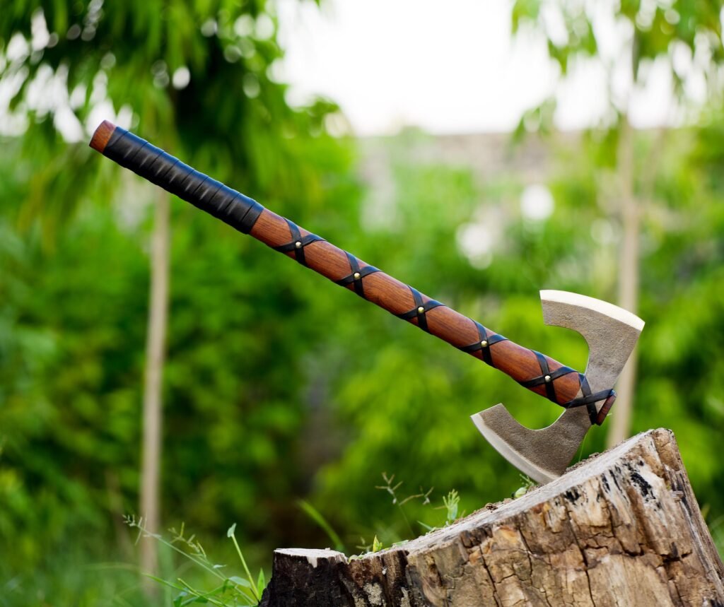 hand forged Double Bit Axe – 38″ Rustic Collector’s / Outdoor Utility gift for husband